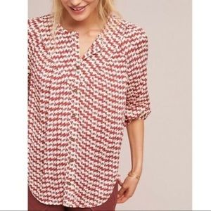 Anthropologie Maeve Avignon Dog Print Top-Sm